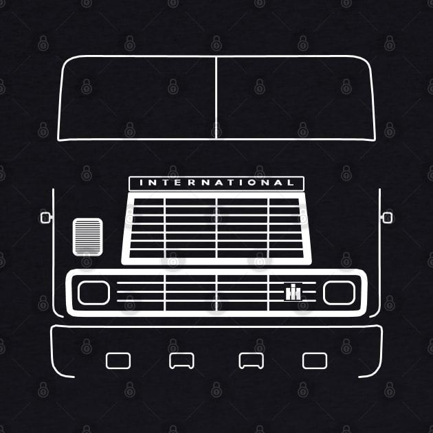 International Harvester 9670 cabover classic truck outline graphic (white) by soitwouldseem